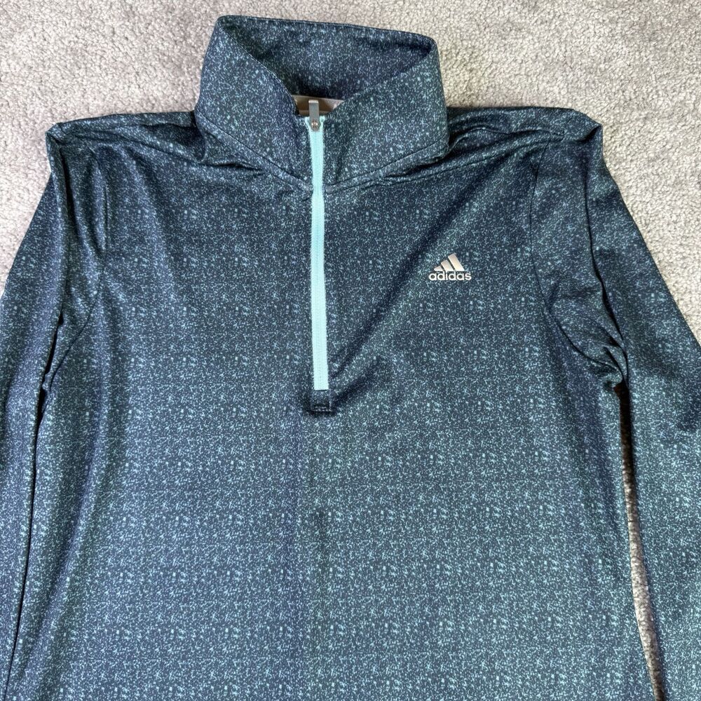Adidas Sweatshirt Women’s Small Blue 1/4 Zip Long Sleeve Golf Pullover